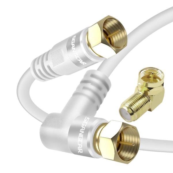 SGANGCAR アンテナケーブル 20M S-4C-FB同軸ケーブル ネジ式コネクタ 4K8K地デ...