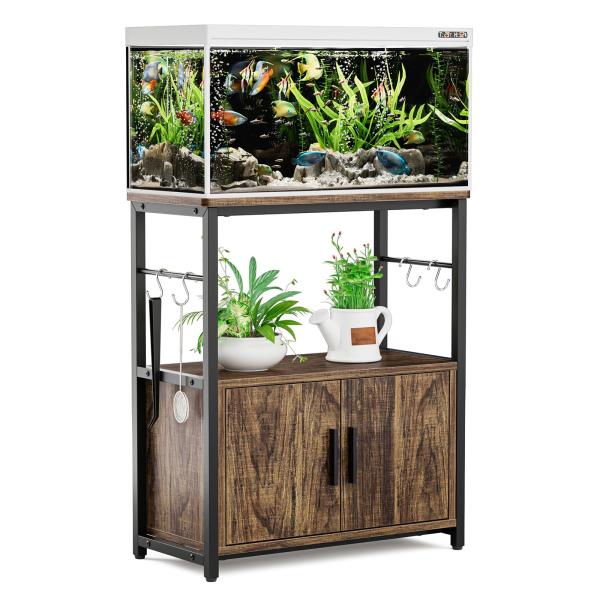 DEWEL 水槽スタンド 水槽台 幅60 奥行30 高さ70cm 総耐荷重約200kg 3段 収納 ...