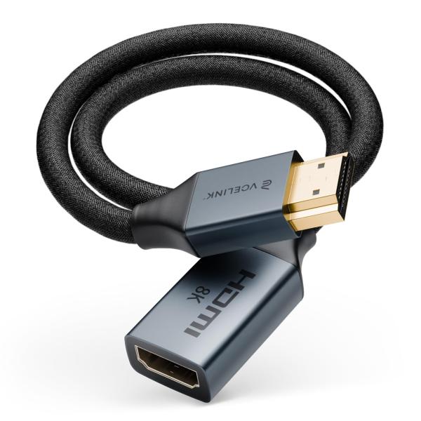 VCELINK 8K HDMI 延長ケーブル 短い HDMI 2.1オス-メス延長コード 48Gbp...