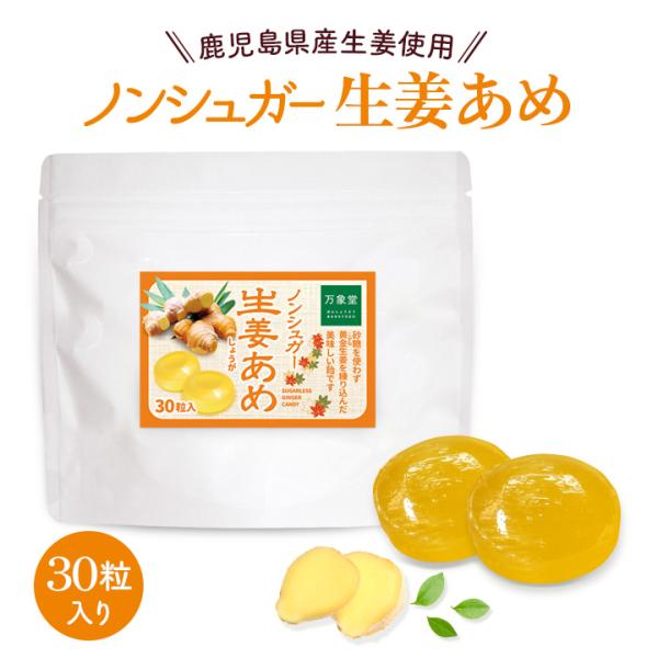 シュガーレス 生姜飴 30粒入 しょうが キャンディー ノンシュガー お菓子 のど飴 砂糖不使用