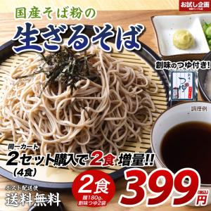 送料無料 国産そば粉使用 讃岐の生ざるそば2食(180g×1袋) 創味だし付(40ml×2袋) 食品 得トクセール 蕎麦 ポイント消化 お試し 取り寄せ ご当地グルメ 父の日