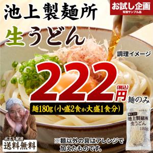 送料無料 池上製麺所 讃岐生うどん 180g ※お1人様4個まで※ 食品 ポイント消化 お試し 食品 うどん 取り寄せ ご当地グルメ 年明けうどん