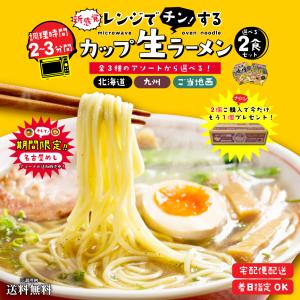 2個購入で＋1 選べる レンチンラーメン 2種2食 全4種 北海道 九州 辛麺 送料無料 (北海道・沖縄・離島+1500円) 味噌 黄金塩 豚骨 マー油 背脂 ブラック
