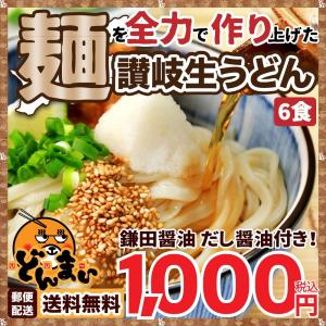 クーポン利用で50％ＯＦＦ！讃岐生うどん６食だし醤油付　生うどん　鎌田醤油 だし醤油付き 6人前 (300g×2袋) 専用醤油付