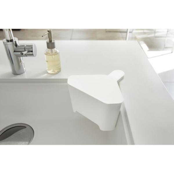 浮かせる フタ付き三角コーナー アクア ホワイト 山崎実業 おしゃれ シンプル 高見え 便利 キッチ...