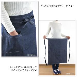 前掛けエプロン デニム メンズ おしゃれ 可愛...の詳細画像1
