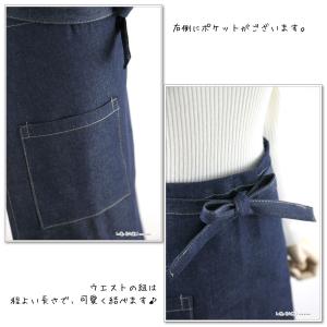 前掛けエプロン デニム メンズ おしゃれ 可愛...の詳細画像3
