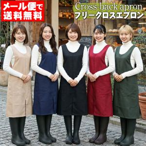 【お届け方法メール便で送料無料】エプロン かぶるだけ おしゃれ 大きいサイズ 保育士 ワンピース 無地 フリークロス ノーアイロン 軽い お尻が隠れる シンプル