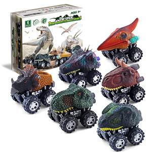 プルバックカー のおもちゃ 最高の 恐竜 モンスター トラック マシン 恐竜パーティーの記念品 ゲーム 6歳の男の子 や 向け ミニ6個セット ギフト 誕生 日用品 テ
