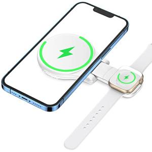 [for MagSafe充電器]KINIVA ワイヤレス充電器 Apple Watch充電器 折りたたみ 3in1 充電スタンド 15W 急速 充電器 置くだけ 2台同時充電 マグネット式 for iPhone