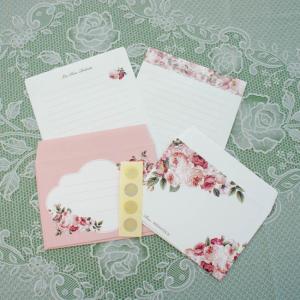レターセット ルドゥーテブロッサム ピンク 薔薇 ローズ
