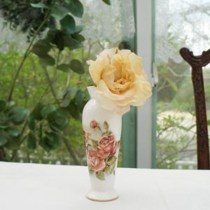 花瓶 フラワーベース 手書き 景徳鎮 牡丹花鳥瓶 陶器 陶磁 インテリア