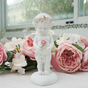 お座りスマイルエンジェルオブジェ 4種セット 天使 置物 オブジェ 薔薇