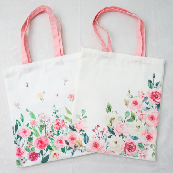 トートバッグ ローズ シャンドフルール 薔薇 ナチュラル A4サイズ対応 かわいい 値下げ