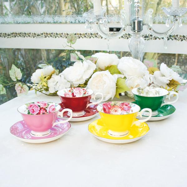 カップソーサー カラーシリーズ 推し活 ロイヤルアーデン ローズ 薔薇柄 ボーンチャイナ　電子レンジ...