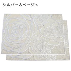 ランチョンマット 2枚セット ローズ ビニール...の詳細画像2