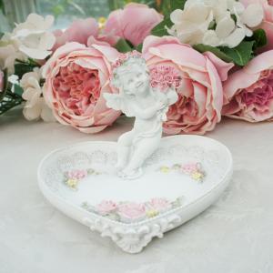 ローズ花束LOVEエンジェル オブジェ 薔薇 天使 薔薇とレースと天使のお