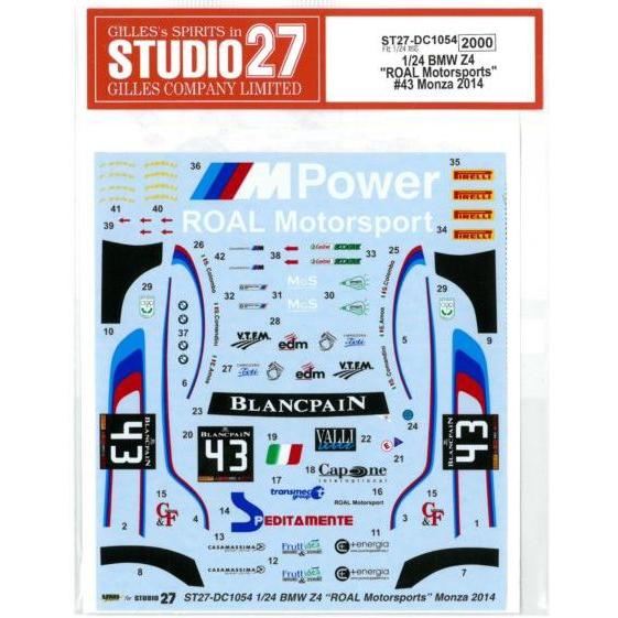 1/24 BMW Z4 "ROAL Motorsports" #43 Monza 2014  F社1...