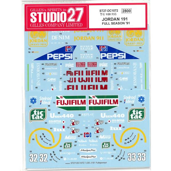 JORDAN 191 Full season'91  T社1/20対応 ジョーダン スタジオ27 S...