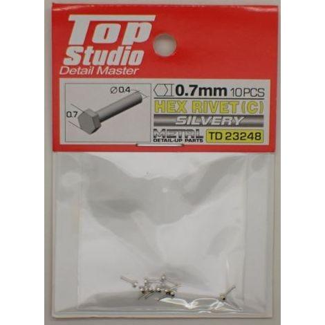 HEX RIVET C  0.7mm 10PCS DETAIL-UP PARTS SILVERY  ...