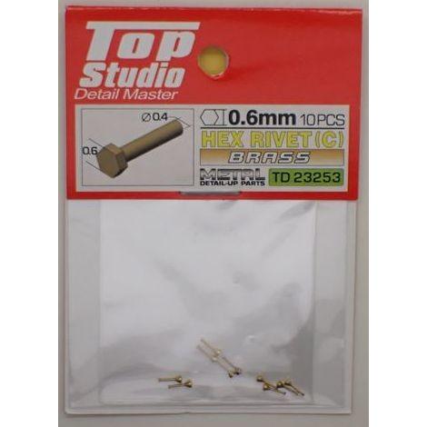 HEX RIVET C  0.6mm 10PCS DETAIL-UP PARTS BRASS  トッ...