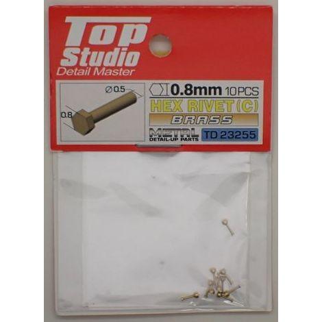 HEX RIVET C  0.8mm 10PCS DETAIL-UP PARTS BRASS  トッ...
