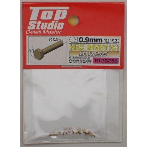 HEX RIVET C  0.9mm 10PCS DETAIL-UP PARTS BRASS  トッ...