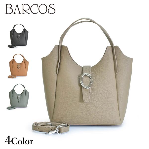 BARCOS ポーチ付きシュリンクレザー2wayハンドバッグ レディース 全4色 ONESIZE バ...