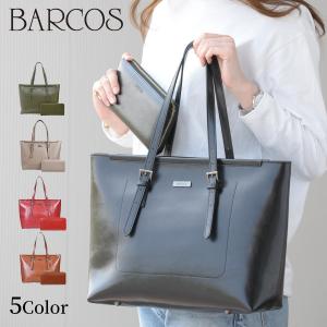 セット商品 BARCOS シャイニング レザー トートバッグ ＆ 財布 スタイリッシュ セット レディース 全5色 ONESIZE バルコス