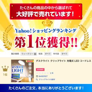 クリップライト デスクライト 充電式 コードレ...の詳細画像1