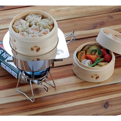 キャンプ用 蒸し器 せいろ 2段 SHIKA-SEIRO 竹製 12cm 14cm クッカー用 32...