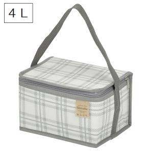 クーラーバッグ 4L グレー/チェック ブランシュ UT-521 保冷バッグ 折りたたみ おしゃれ お弁当 軽い ピクニック お花見 買い物 エコバッグ キャプテンスタッグ