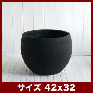 植木鉢 軽量大型 ポリストーンライト製 オプティマス Uポット ブラック