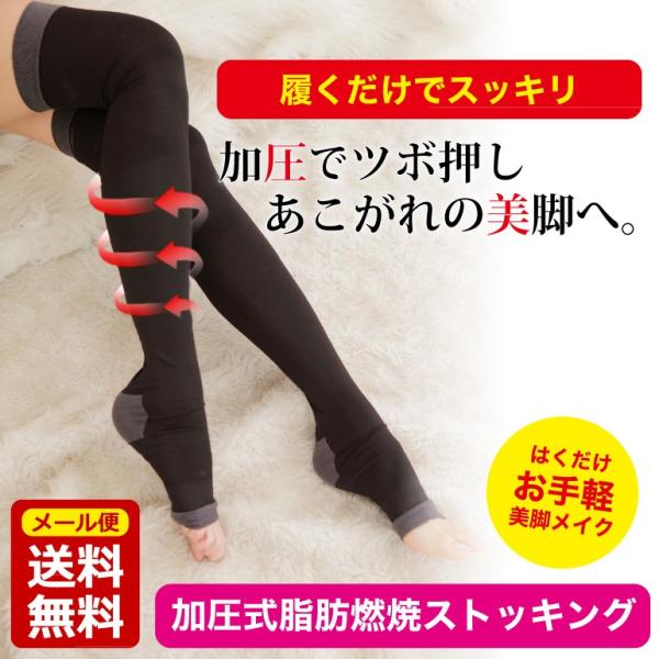 着圧ソックス 加圧ソックス おやすみ ソックス 加圧式燃焼ソックス ストッキング オープントゥ ロン...