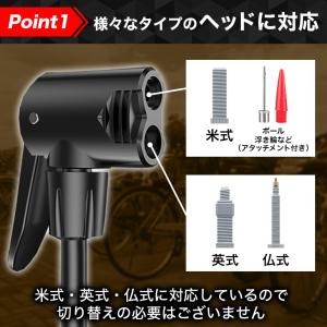 自転車空気入れ 仏式 種類 部品 ホース 携帯...の詳細画像1