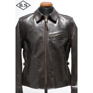 別注 エアロレザー AERO LEATHER レザージャケットHalfbelt STF ハーフベルト...