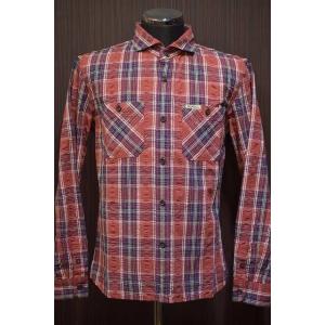 フラットヘッド FLAT HEAD F-SCS-002L シアサッカーチェックシャツ レッド