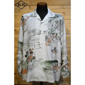【sale20％OFF】ポータークラシック PORTER CLASSIC 長袖シャツ DISNEY M&F PC ORIGINAL ART ALOHA COLLECTION ALOHA SHIRT HAWAII GREEN