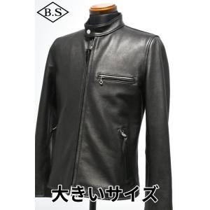 ワイツーレザー レザージャケット Y’2 LEATHER SR-41 STEER OIL SINGLE RIDERS ステアオイルシングルライダー BLACK 大きいサイズ｜barnstormer2