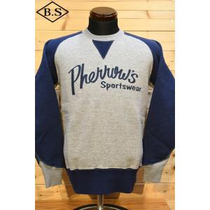 Pherrow's（フェローズ） 長袖 プリント プルオーバー パーカー