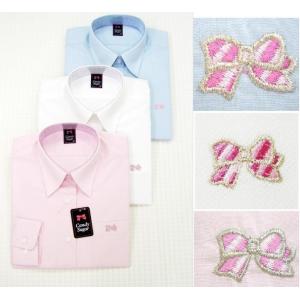 なんちゃって制服ブランドcandysugar 長袖スクールシャツ ストライプリボン刺繍 Sc Va16 学生服のバロンハヤカワ 通販 Yahoo ショッピング