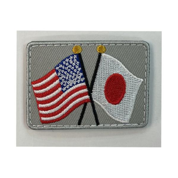 日米友好旗小(陸上自衛隊/迷彩/ワッペン/おみやげ/記念品/サバゲー/ミリタリー/アウトドア)