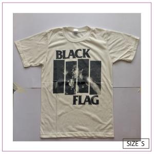 やわらか素材！VTG-T ロックTシャツ　 S・M・L・XL - BLACK FLAG 限定クリームカラー｜baron4313uvular