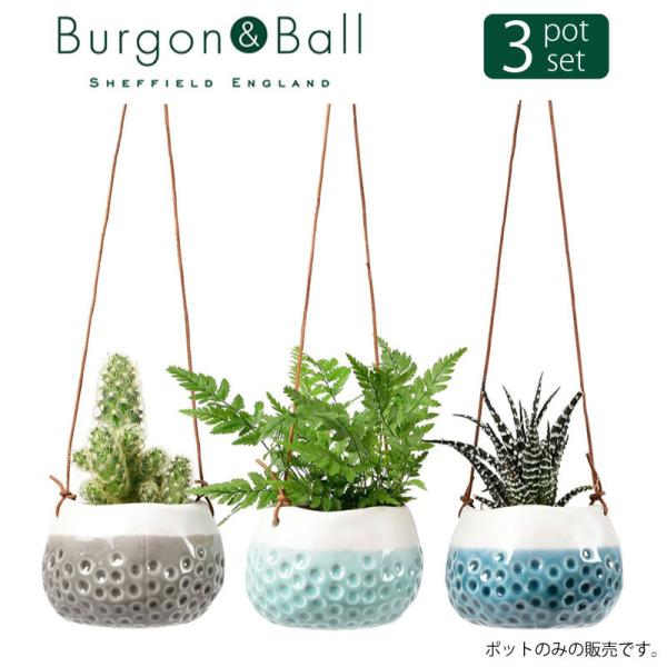 Burgon&amp;Ball ベイビードッティ ハンギングポット フラワーポット 3色セット 植木鉢 鉢底...