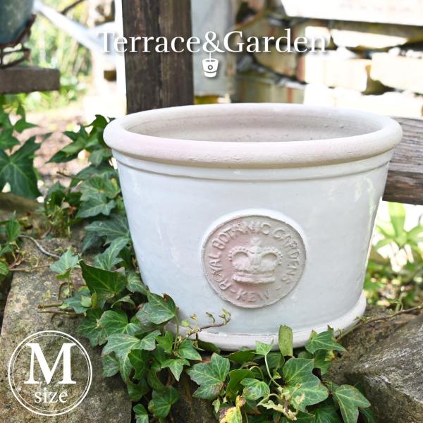 英国 Terrace&amp;Garden キューガーデン ロープランター ボーンホワイト Mサイズ 植木鉢...