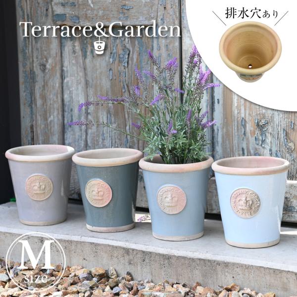 排水穴あり 英国 Terrace&amp;Garden キューガーデン キューポット ロングトム Mサイズ ...