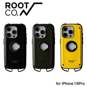 ROOT CO. ルートコー iPhone15Pro専用 GRAVITY Shock Resist Case Rugged. iPhoneケース ブラック カーキ イエロー