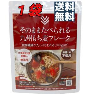 そのままたべられる九州もち麦フレーク 300g 1袋 西田精麦 九州産 もち麦 無添加