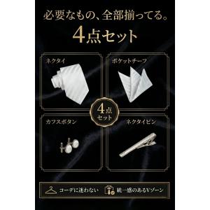 ネクタイ 結婚式 親族 シルバー 4点 セット...の詳細画像1