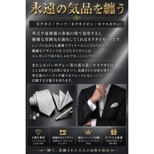 ネクタイ 結婚式 親族 シルバー 4点 セット...の詳細画像2